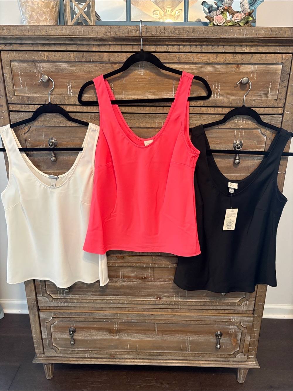 a new day Convertible Scoop Tank Trio in Pink, White & Black